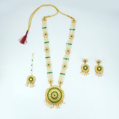 SHYPRA Metal, Alloy Gold-plated Green Jewellery Set(Pack of 3)