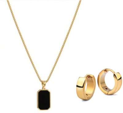 house of common Alloy Gold-plated Black, Gold Jewellery Set(Pack of 2)