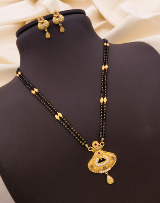 sakimo Brass Gold-plated Gold Jewellery Set(Pack of 1)