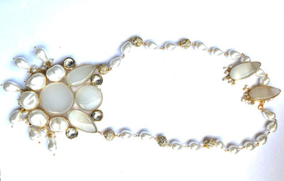 Palhar Collections Brass White Jewellery Set(Pack of 1)