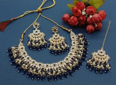 Aashish Imitation Alloy Gold-plated Blue Jewellery Set(Pack of 4)