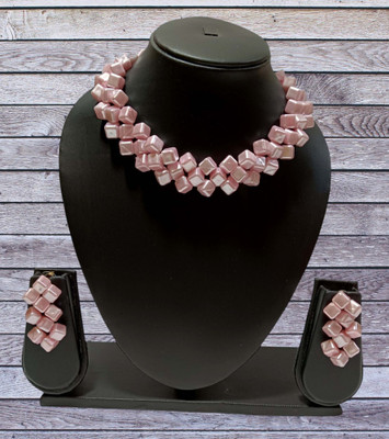 UTTARAI Alloy Gold-plated Pink Jewellery Set(Pack of 1)