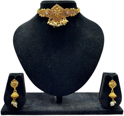 Npc Alloy Gold-plated Gold Jewellery Set(Pack of 1)