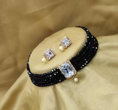 jatin imitation Metal Gold-plated Black Jewellery Set(Pack of 3)