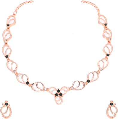 brado jewellery Brass Gold-plated Rose Gold, White, Green Jewellery Set(Pack of 1)