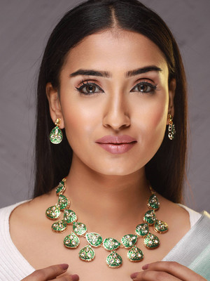 ANOUK Brass Gold-plated Green Jewellery Set(Pack of 1)