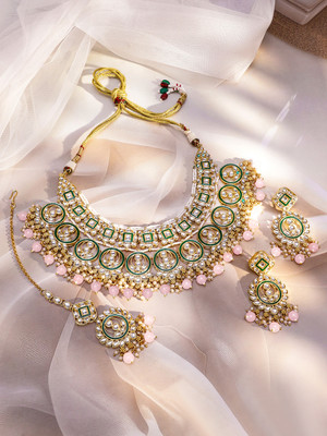 RUBANS Brass Gold Jewellery Set(Pack of 3)