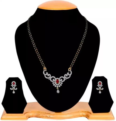 Bhagya Lakshmi Alloy Red, White Jewellery Set(Pack of 1)