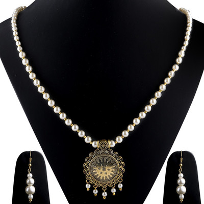 NM CREATION Alloy White Jewellery Set(Pack of 1)