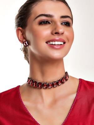 RUBANS Brass Rhodium Black, Brown Jewellery Set(Pack of 2)