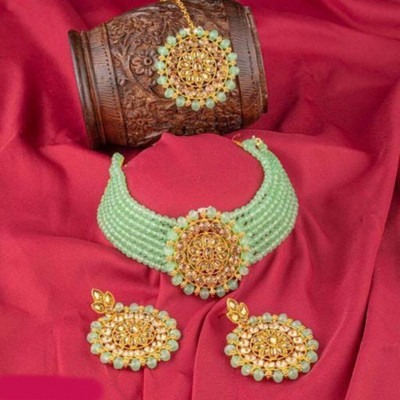 shivay Crystal Green, Gold Jewellery Set(Pack of 1)