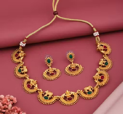 Prihul Creation Alloy Gold-plated Gold Jewellery Set(Pack of 3)