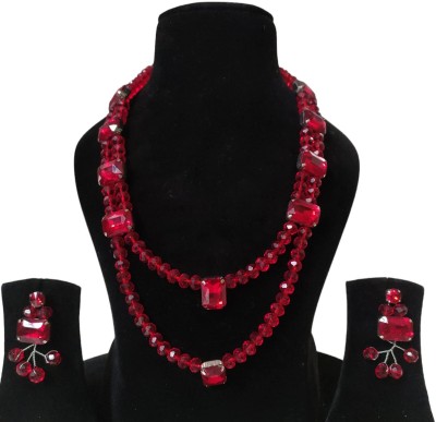 buybox Glass Red Jewellery Set(Pack of 3)