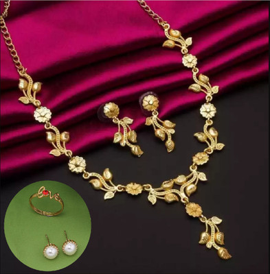 Jewel WORLD Brass, Alloy Gold-plated Gold, Multicolor Jewellery Set(Pack of 1)