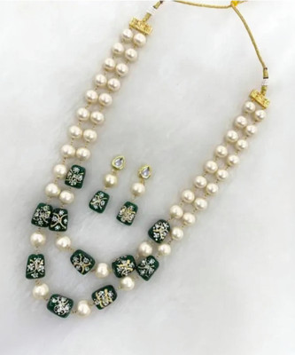 nitya fashion Alloy Green Jewellery Set(Pack of 1)