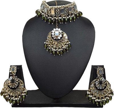 Zarmar fashion Alloy Gold-plated Green Jewellery Set(Pack of 1)