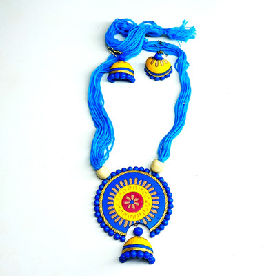 Akibuki Terracotta Yellow Jewellery Set(Pack of 1)
