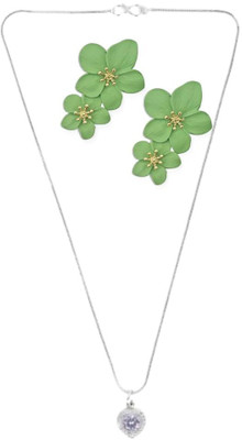 SKG Fashions Stone White, Green Jewellery Set(Pack of 1)