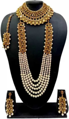 house of common Copper Gold-plated White, Bronze Jewellery Set(Pack of 1)