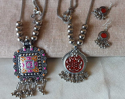 devanya crafts Alloy Silver Jewellery Set(Pack of 3)