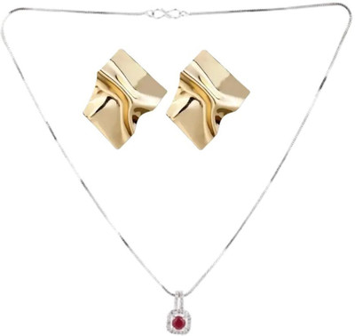 SRK Fashions Alloy Maroon, Gold Jewellery Set(Pack of 1)