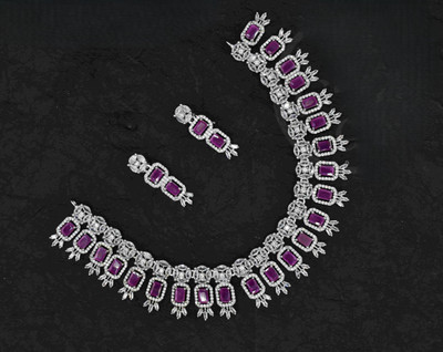 gvg Alloy Rhodium Pink Jewellery Set(Pack of 2)