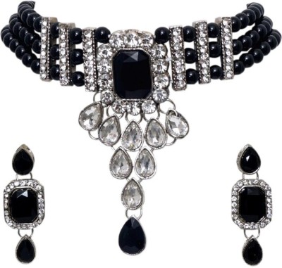 RAHUL TRADERS Alloy Gold-plated Black Jewellery Set(Pack of 1)