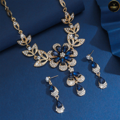 Gehney joy of jewels Stainless Steel Gold-plated Multicolor, Blue, Gold Jewellery Set(Pack of 2)