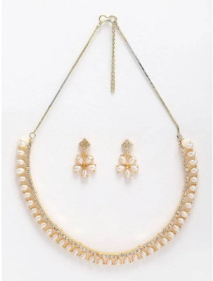 SKG Fashion Store Alloy Gold-plated White Jewellery Set(Pack of 1)
