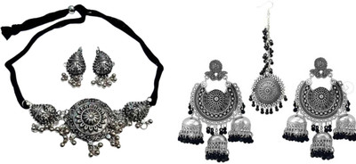 JMBW INTERNATIONAL Alloy Black, Black, Silver Jewellery Set(Pack of 2)