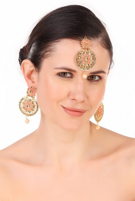 Animax Brass Gold-plated Gold, Orange Jewellery Set(Pack of 1)