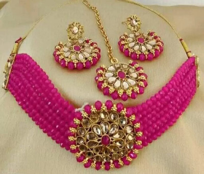 catalyst venture Alloy Gold-plated Pink Jewellery Set(Pack of 1)