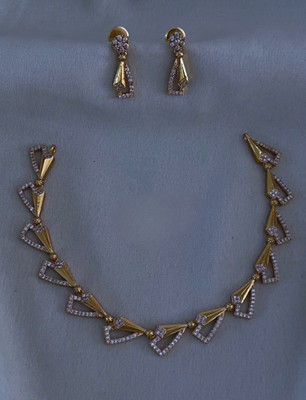 Pamadhya Brass, Copper Gold-plated Gold Jewellery Set(Pack of 1)