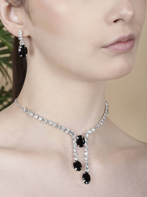 Anamya Collections Alloy Black Jewellery Set(Pack of 1)