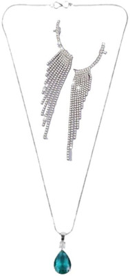 SRK Fashions Alloy Green, Silver Jewellery Set(Pack of 1)