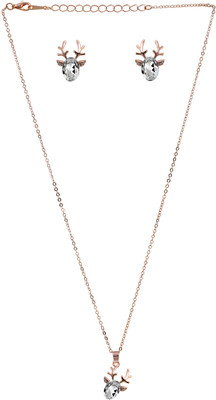 Vientiq Alloy Gold-plated White, Rose Gold Jewellery Set(Pack of 3)