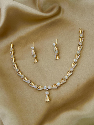 ROFARWORD Brass, Copper Gold-plated Gold, White Jewellery Set(Pack of 1)