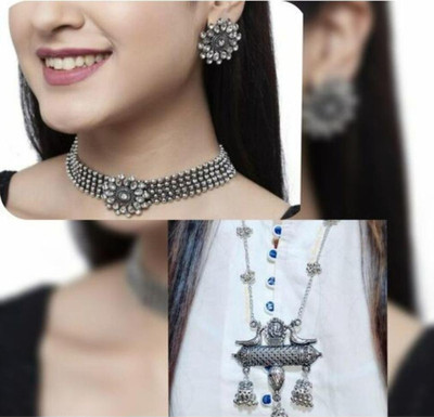 house of common Brass, Alloy Gold-plated White, Silver Jewellery Set(Pack of 1)