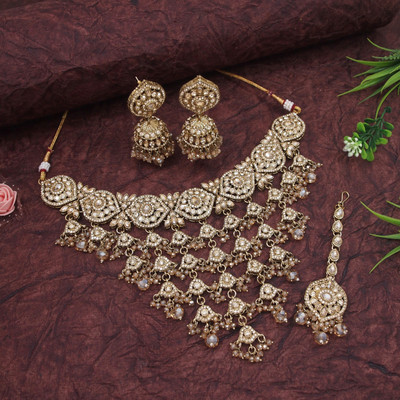 Atulya Alloy Gold-plated Silver Jewellery Set(Pack of 4)