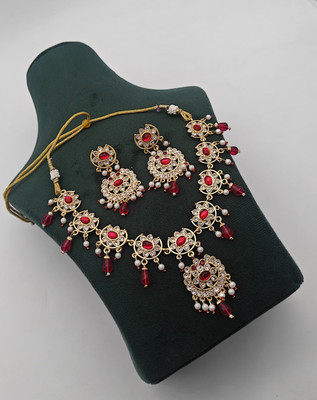 BSC Gallery Alloy Red Jewellery Set(Pack of 1)