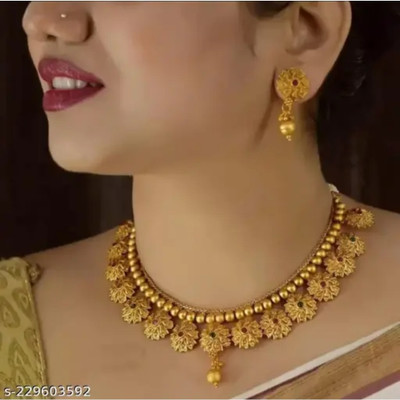 AARIYA Copper Gold-plated Multicolor Jewellery Set(Pack of 1)