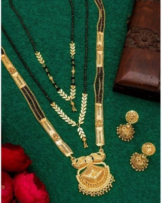 Bhumi Jewels Metal, Dori, Alloy Gold-plated Black, Gold Jewellery Set(Pack of 3)