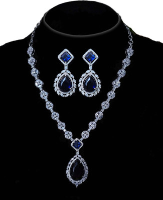rk jwelers Brass Blue Jewellery Set(Pack of 1)