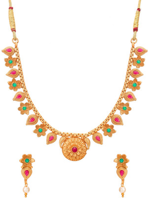 AADITA Copper Gold-plated Multicolor Jewellery Set(Pack of 1)
