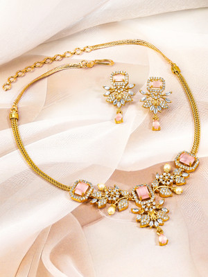 RUBANS Brass Gold-plated Gold Jewellery Set(Pack of 3)