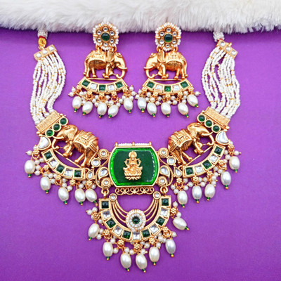 NANDAI Alloy Gold-plated Multicolor Jewellery Set(Pack of 1)
