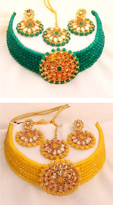 SweetArt Alloy Gold-plated Multicolor Jewellery Set(Pack of 2)