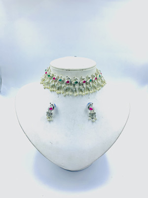 chetna art Alloy Silver Multicolor Jewellery Set(Pack of 1)