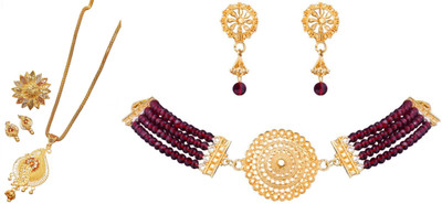 Siyajewelly Brass Gold, Gold Jewellery Set(Pack of 2)