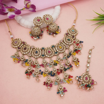 Atulya Alloy Gold-plated Multicolor Jewellery Set(Pack of 4)